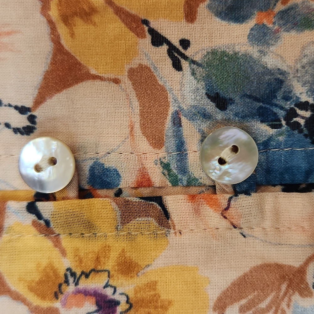 J. Jill Floral Maxi Dress in Peach, Blue, Cream - Picture 6 of 14